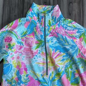 Lilly Pulitzer Skipper Popover Lilly Loves Florida size XXS Preppy 1/4 Zip Beach